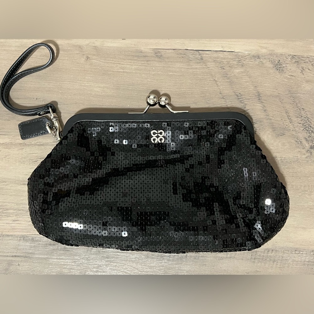 Sequin Coach Clutch, Like New